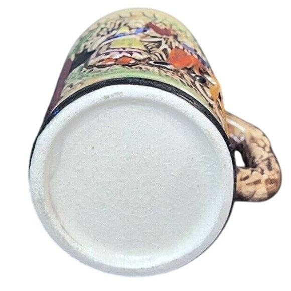 Mini German Beer Stein Mug Ceramic 3.75" Hand-Painted Glazed Vintage - Picture 6 of 6